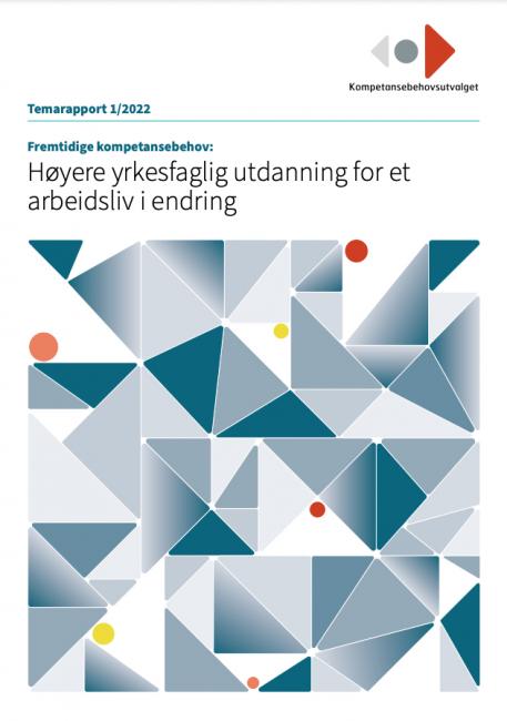 Skjermdump av forsiden til rapporten Høyere yrkesfaglig utdanning for et arbeidsliv i endring