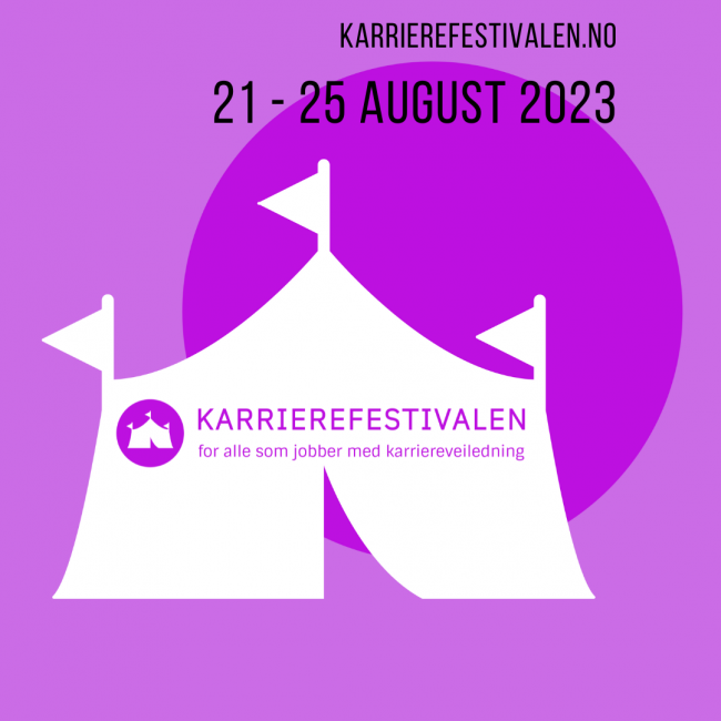 Bilde av Karrierefestivalen sin logo på lilla bakgrunn