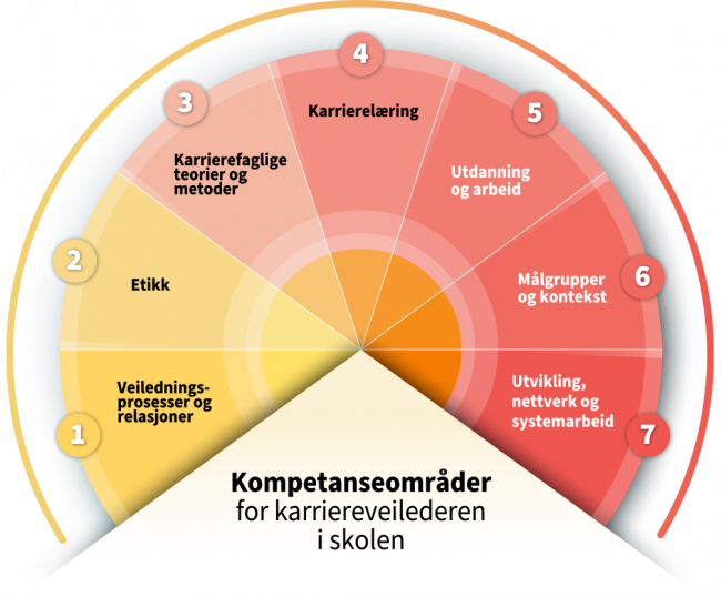 Bilde av modell med kompetansestandarder for karriereveilederen i skolen