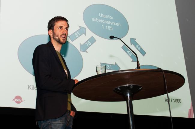 Johannes Sørbø, seniorrådgiver i NAV, fortalte om utviklingen i arbeidsmarkedet