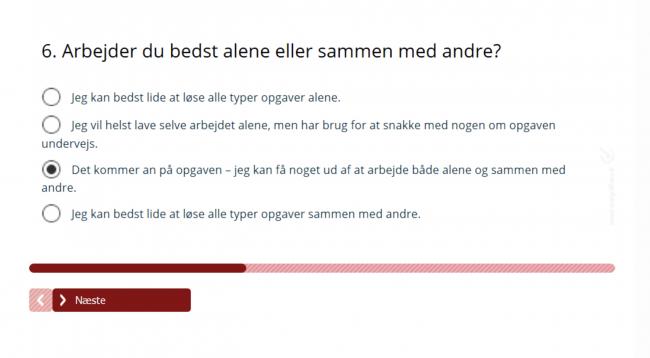 Figur: Uddannelsestjek bilde av spørsmål i Uddannelsestjek