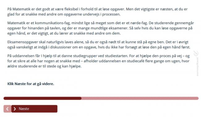 Figur: Uddannelsestjek bilde av repsons på spørsmål i Uddannelsestjek